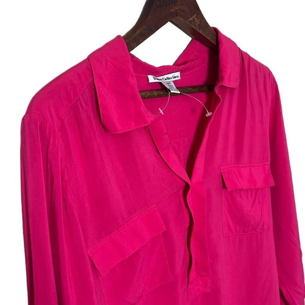 Dalia Collection Flowey Collared Top - Picture 3 of 9